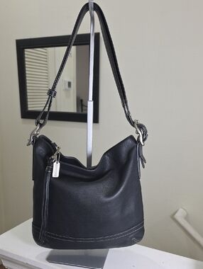 COACH 1415 Vintage 2004 Legacy Slim Black/Silver Smooth Leather Crossbody EUC